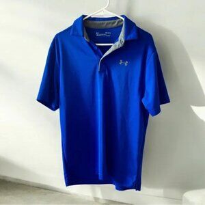 Under Armour HeatGear Blue Polo | Men's Size Medium